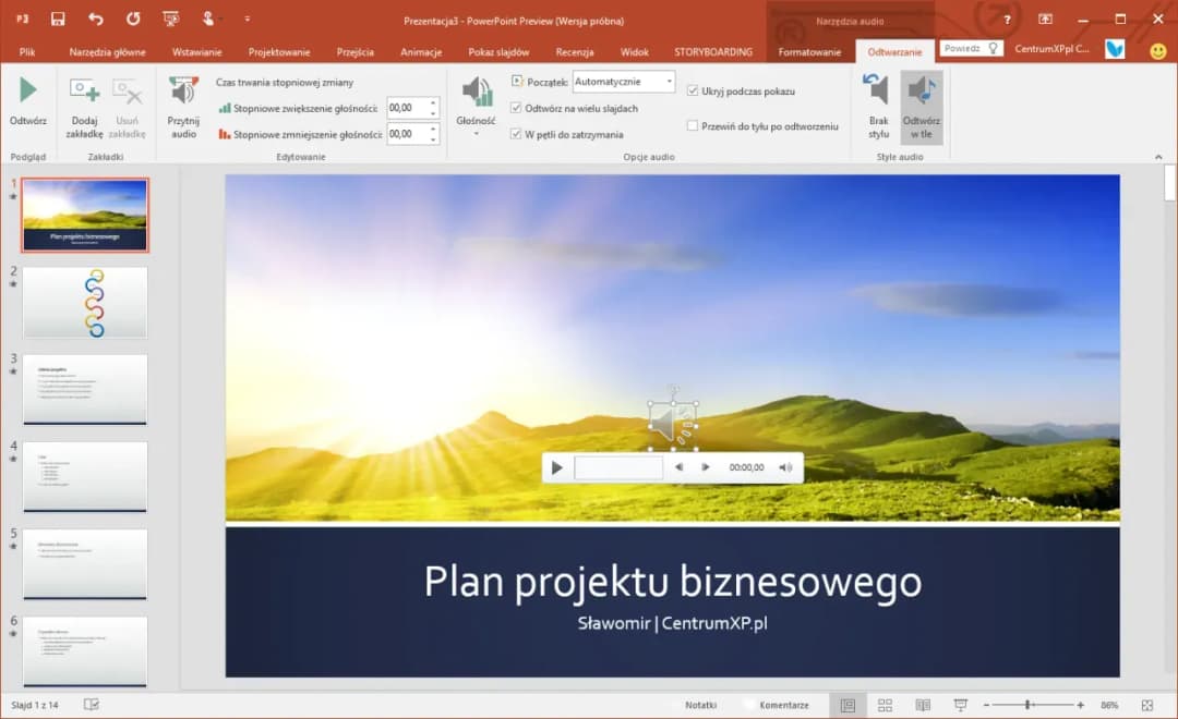 Jak wstawić podkład muzyczny do prezentacji w PowerPoint bez problemów